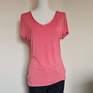 Women's Pink V-Neck Top